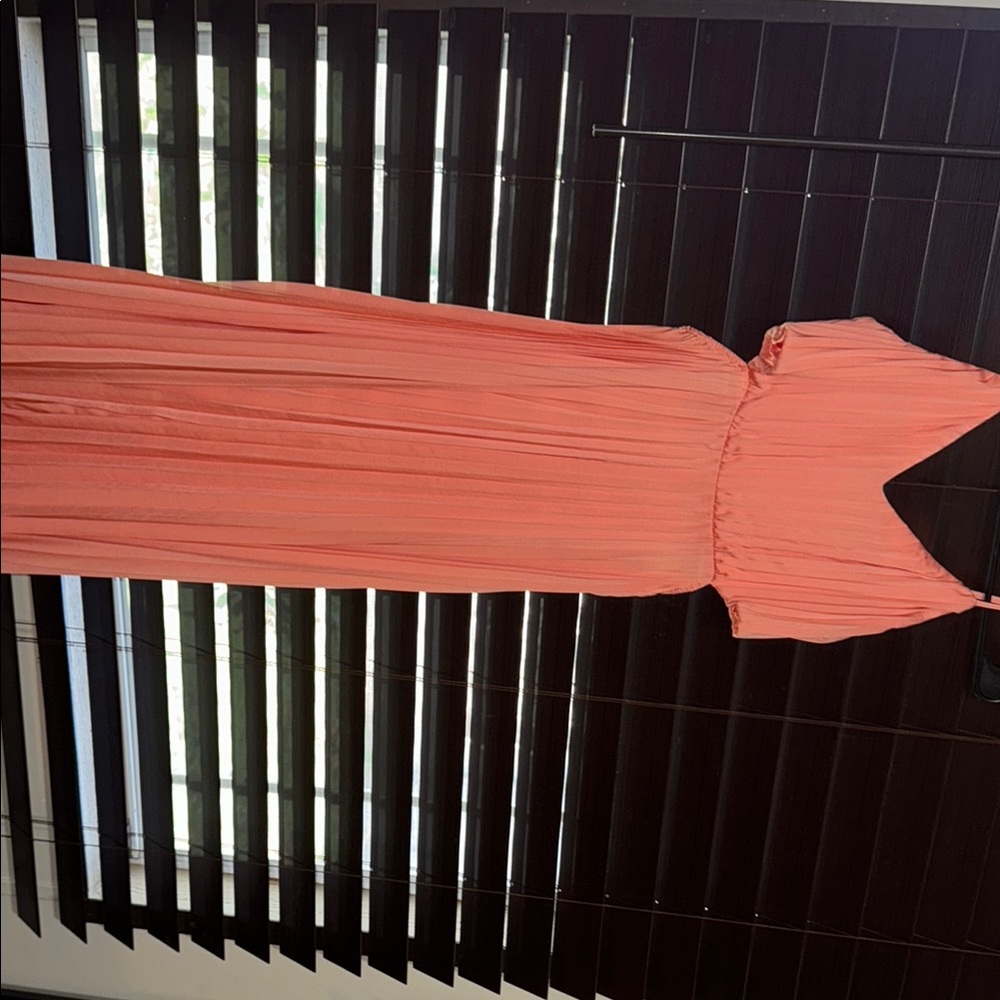 Express Orange Maxi Gown V-neck Sleeveless